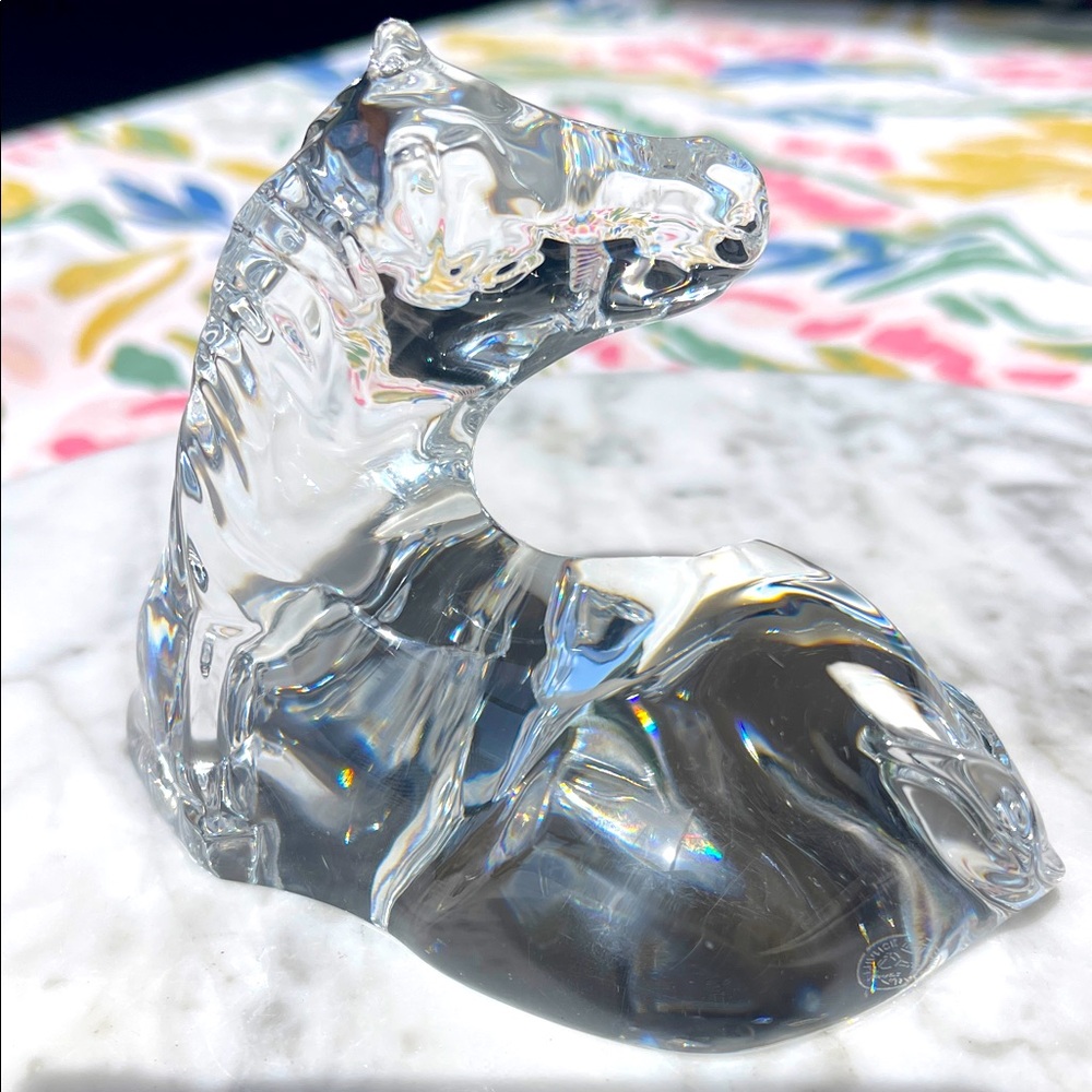Elegant Vintage Baccarat Crystal Horse Sculpture